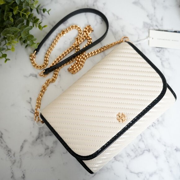 Tory Burch Emerson Patent Puffy Quilted Leather Chain Wallet Crossbody - Picture 7 of 10